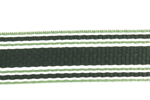 Gurtband Streifen olive/weiß 30 mm (1 m)